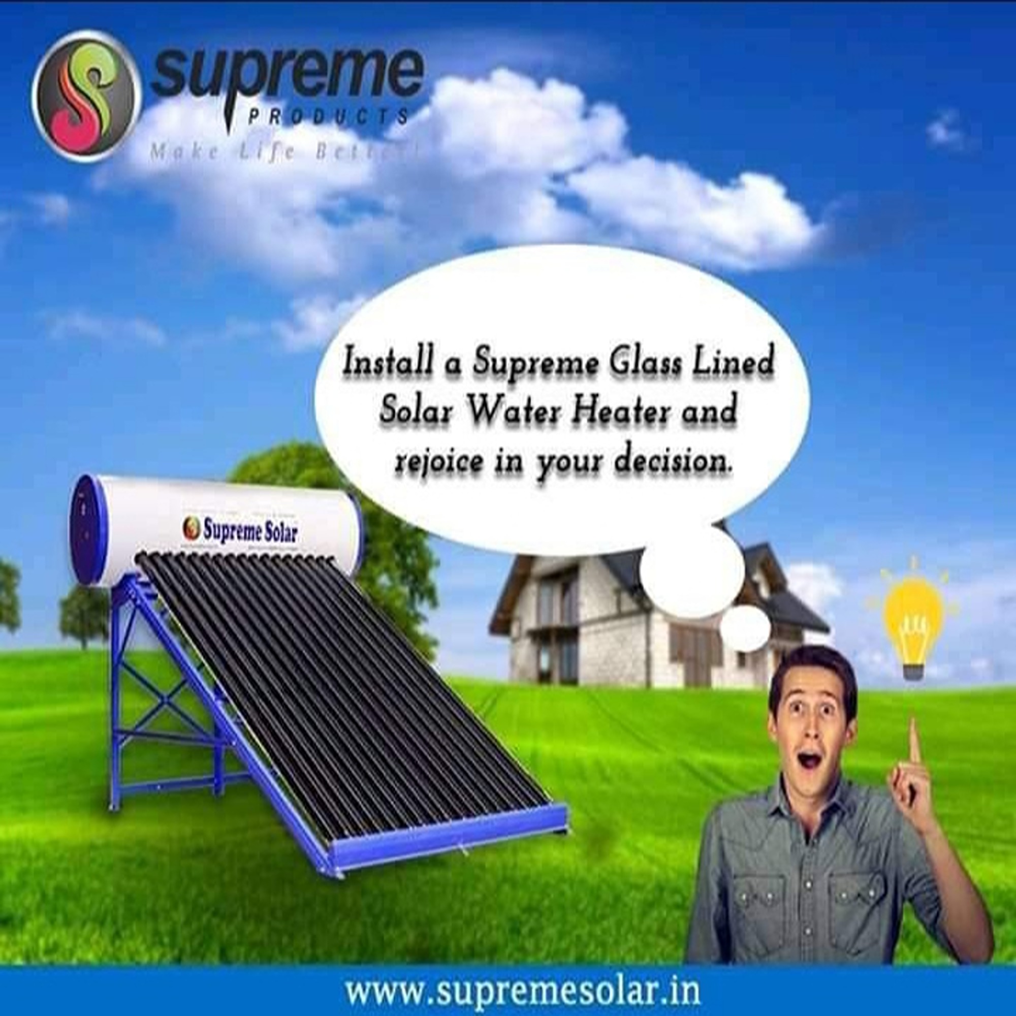 Supreme Solar 165 Ltr GL Water Heater